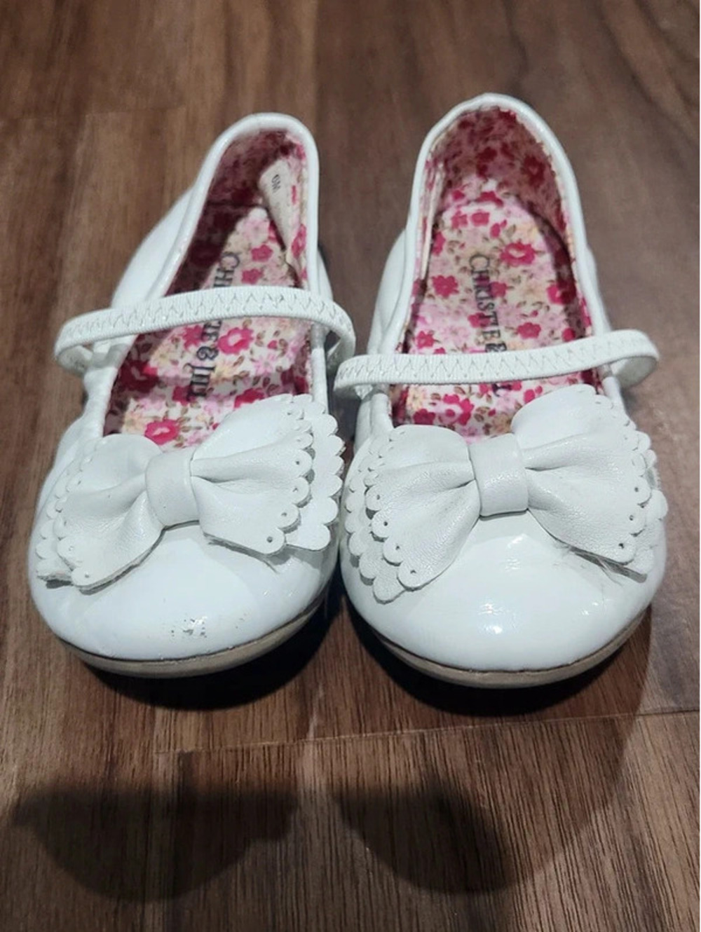 Christie & Jill Toddler Sz 6 White Bow Dress Sandal.